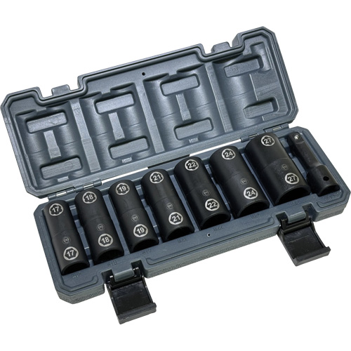 Jeu de douilles doubles hexagonales et h&eacute;licoidales avec coffret, 8 Morceaux, Prise de 1/2" Toolneeds Inc.