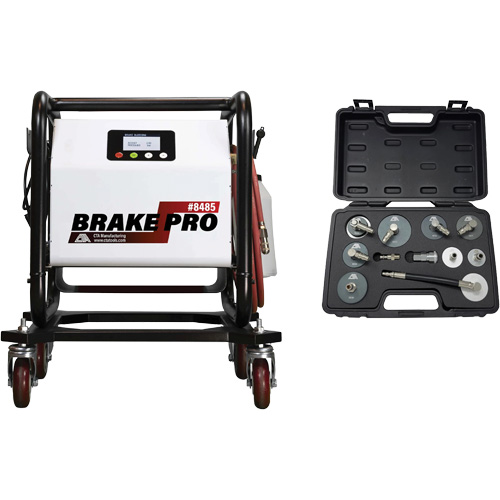 Pompette de purge de freins Brake-Pro &agrave; ch&acirc;ssis court avec adaptateurs Toolneeds Inc.