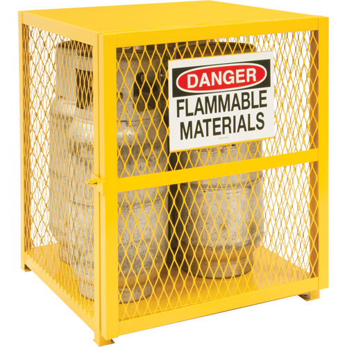Gas Cylinder Storage Cabinet, 4 Cylinder Capacity, 30" W x 30" D x 35" H, Yellow Toolneeds Inc.