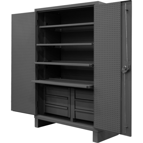 Extra Heavy-Duty Slide-Out Shelf Cabinet, Steel, 4 Shelves, 78" H x 48" W x 24" D, Grey Toolneeds Inc.