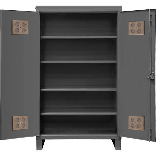 Heavy-Duty Outdoor Cabinet, Steel, 4 Shelves, 78" H x 60" W x 24" D, Grey Toolneeds Inc.