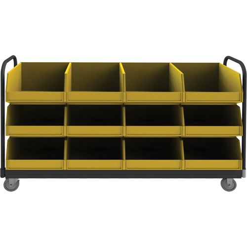 Mobile Tub Rack, Double-sided, 12 bins, 78" W x 18" D x 47" H Toolneeds Inc.
