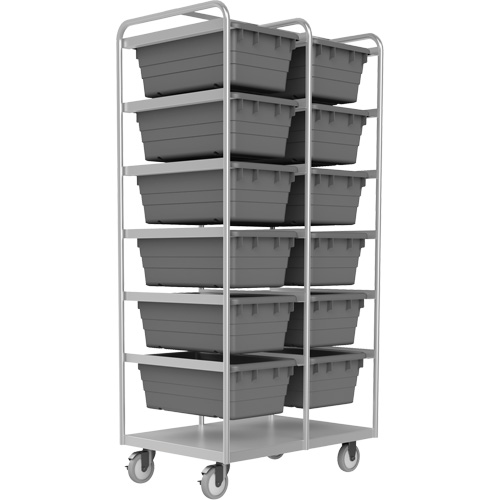 Mobile Tub Rack, Double-sided, 12 bins, 26" W x 36" D x 74" H Toolneeds Inc.