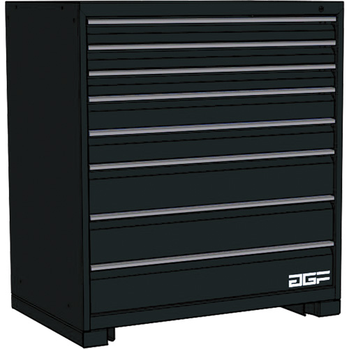 Modular Drawer Cabinet, 8 Drawers, 30" W x 24" D x 40" H, Black Toolneeds Inc.