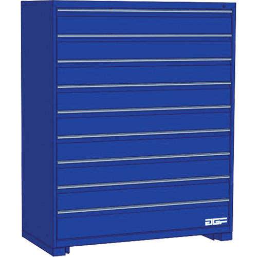 Modular Drawer Cabinet, 9 Drawers, 24" W x 28" D x 60" H, Blue Toolneeds Inc.
