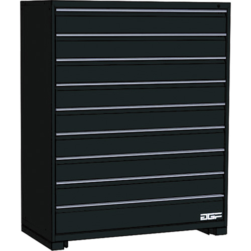 Modular Drawer Cabinet, 9 Drawers, 36" W x 24" D x 60" H, Black Toolneeds Inc.
