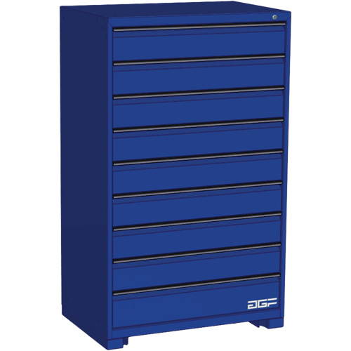 Modular Drawer Cabinet, 9 Drawers, 36" W x 24" D x 60" H, Blue Toolneeds Inc.