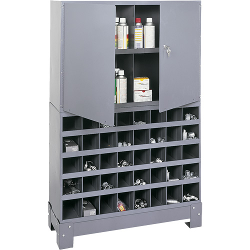 Modular Small Parts Storage Unit, Steel, 0 Drawers, 33-3/4" x 12-1/4" x 53-1/2", Grey Toolneeds Inc.