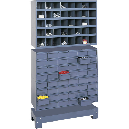 Modular Small Parts Storage Unit, Steel, 48 Drawers, 33-3/4" x 12-1/4" x 58-3/8", Grey Toolneeds Inc.