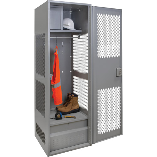 Gear Locker with Door, Steel, 24" W x 24" D x 72" H, Grey Toolneeds Inc.