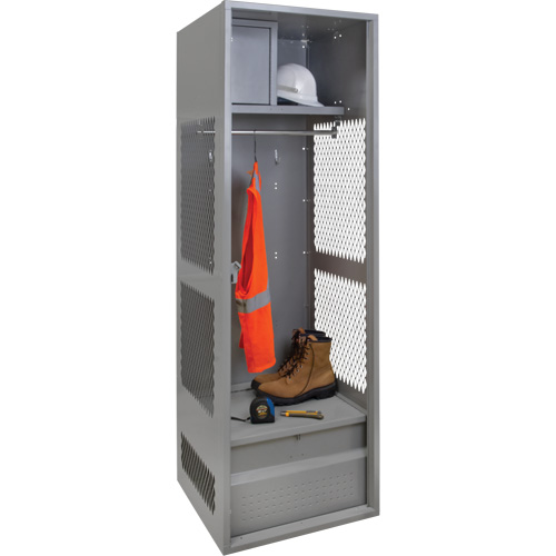 Gear Locker, Steel, 24" W x 24" D x 72" H, Grey Toolneeds Inc.
