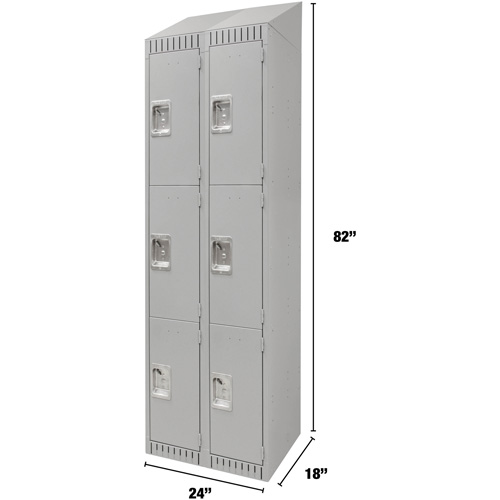 Casiers, 3 niveaux, Bloc de 2, 24" x 18" x 82", Acier, Gris, D&eacute;mont&eacute; Toolneeds Inc.