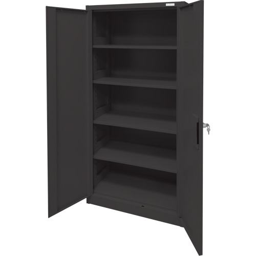 Armoire d'entreposage, Acier, 4 Tablettes, 78" h x 36" la x 24" P, Noir Toolneeds Inc.