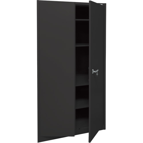 Armoire d'entreposage, Acier, 4 Tablettes, 78" h x 36" la x 24" P, Noir Toolneeds Inc.