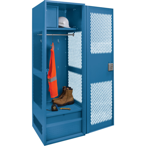 Gear Locker with Door, Steel, 24" W x 18" D x 72" H, Dark Blue Toolneeds Inc.