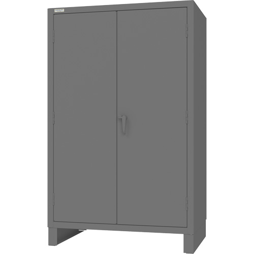 Cabinet with Recessed Pegboard Doors, Steel, 4 Shelves, 78" H x 48" W x 30" D, Grey Toolneeds Inc.