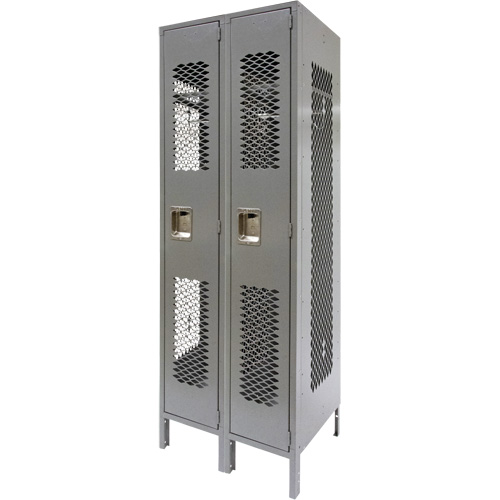Casiers ventil&eacute;s, Bloc de 2, 24" x 18" x 78", Acier, Gris, D&eacute;mont&eacute;, Perfor&eacute; Toolneeds Inc.