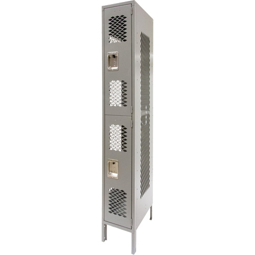 Casiers ventil&eacute;s, 2 niveaux, 12" x 18" x 78", Acier, Gris, D&eacute;mont&eacute;, Perfor&eacute; Toolneeds Inc.