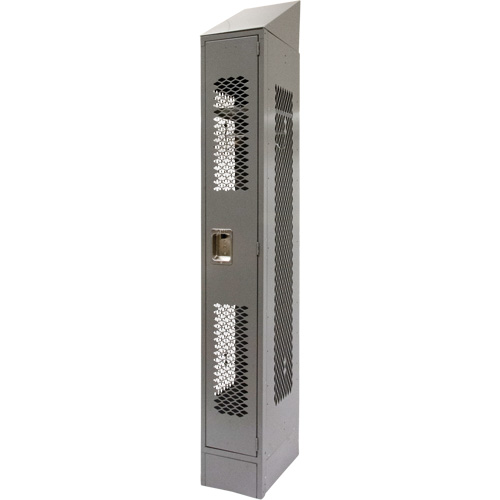 Vented Lockers, 12" x 18" x 88", Steel, Grey, Knocked Down, Perforated Toolneeds Inc.