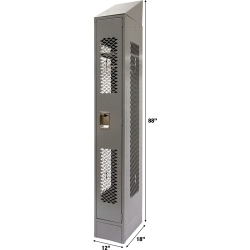 Vented Lockers, 12" x 18" x 88", Steel, Grey, Knocked Down, Perforated Toolneeds Inc.