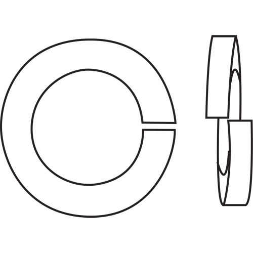 Split Lock Washer, 1/2", Yellow Zinc Toolneeds Inc.