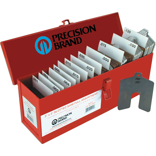 Assortiments de cales d'&eacute;paisseur &agrave; rainure, 2" lo x &eacute;paisseur 0,001"- 0,125", 2" la, Acier inoxydable Toolneeds Inc.