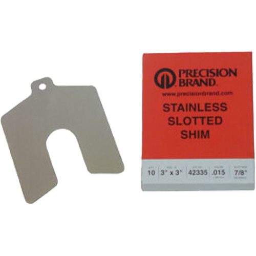 Slotted Shim Assortments, 2" L x 0.001"- 0.125" Thickness, 2" W, Stainless Steel Toolneeds Inc.