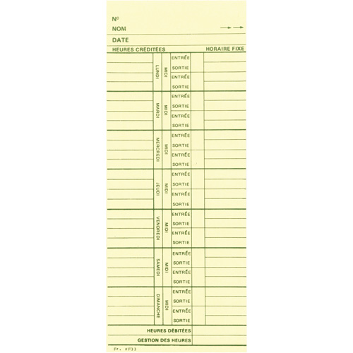 Cartes de temps Toolneeds Inc.