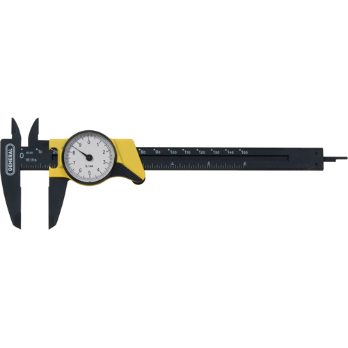 Metric Dial Caliper, 0.001 mm Resolution, 150 mm Range Toolneeds Inc.