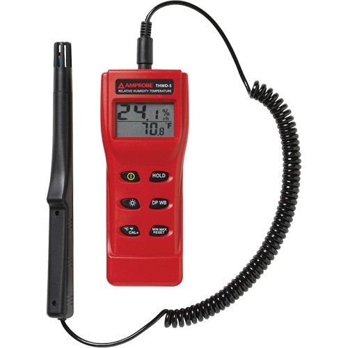Appareil de mesure de l'humidit&eacute; relative et de la temp&eacute;rature THWD-5, 0,0% - 100% RH, 14°- 140° F ( -10° - 60° C ) Toolneeds Inc.
