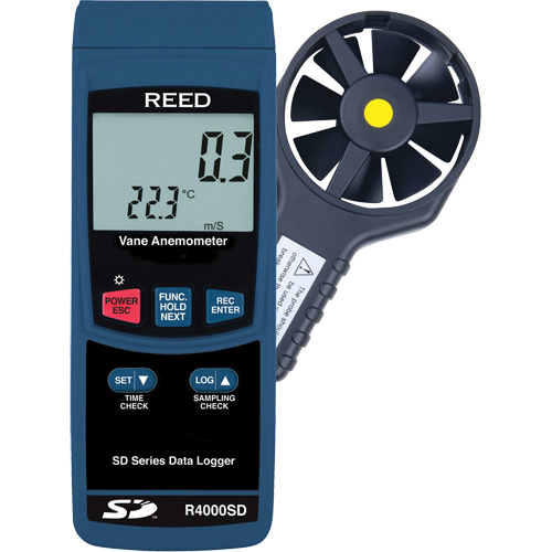 Thermo-Anemometer, Data Logging, 0.4 to 30.0 m/sec Air Velocity Range Toolneeds Inc.