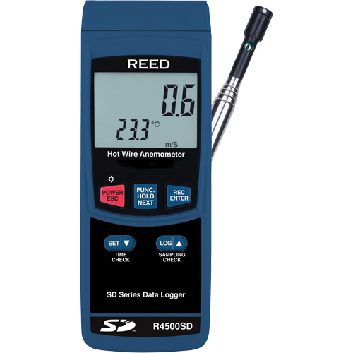 Thermo-Anemometer, Data Logging, 0.2 to 25.0 m/sec Air Velocity Range Toolneeds Inc.