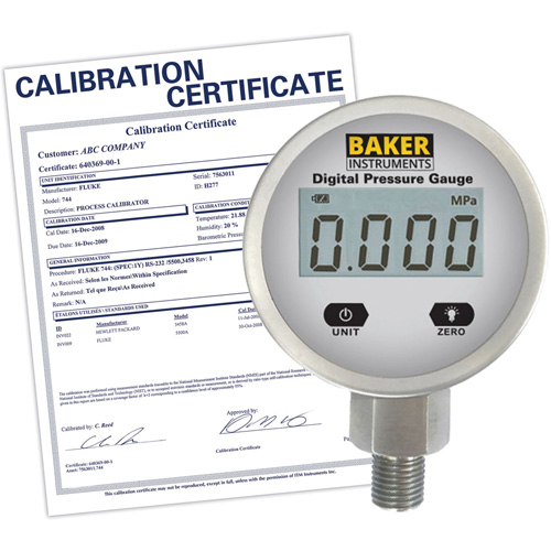 B5000 Series Pressure Gauge with ISO Certificate, 2-1/2" , 0 - 500 psi, Bottom Mount, Digital Toolneeds Inc.