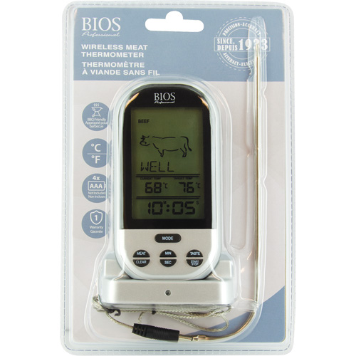 Wireless Meat & Poultry Thermometer, Contact, Digital, 32-482°F (0-250°C) Toolneeds Inc.