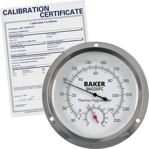 Dial Thermo-Hygrometer with ISO Certificate, 0% - 100% RH, 30 - 250°F (0 - 120°C) Toolneeds Inc.