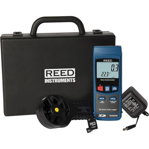 Vane Thermo-Anemometer Kit, Data Logging, 0.4 - 30.0 m/sec Air Velocity Range Toolneeds Inc.