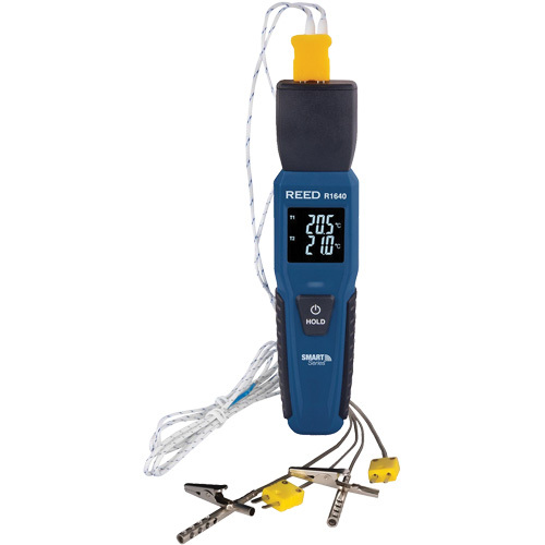 Thermom&egrave;tre &agrave; thermocouple de s&eacute;rie intelligente R1640 avec sondes pour fourneau/cong&eacute;lateur, Contact, Num&eacute;rique, 32-122°F (0-50°C) Toolneeds Inc.