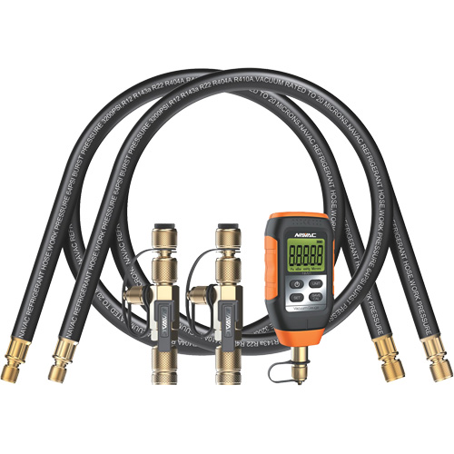Ensemble d'&eacute;vacuation rapide avec tuyaux, outils de base et vacuom&egrave;tre en micron Toolneeds Inc.