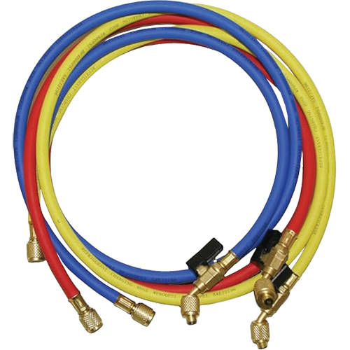 Tuyaux de charge de r&eacute;frig&eacute;rant avec robinet &agrave; boisseau et raccords SAE 1/4" Toolneeds Inc.
