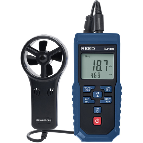 Vane Thermo-Anemometer with Air Volume, Data Logging, 0.4 - 30 m/sec Air Velocity Range Toolneeds Inc.