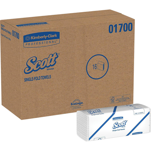 Scott&reg; Single Fold Towels, 1 Ply, 10-1/2" L x 9-3/10" W, 250 /Pack Toolneeds Inc.