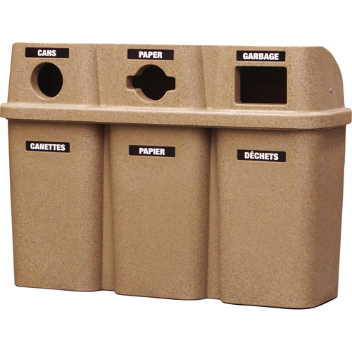 Contenants de recyclage Bullseye, Bord de rue, Plastique, 3 x 22 gal. US Toolneeds Inc.