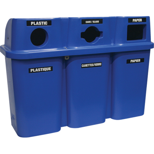 Contenants de recyclage Bullseye, Bord de rue, Plastique, 3 x 22 gal. US Toolneeds Inc.