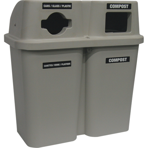 Contenants de recyclage Bullseye, Bord de rue, Plastique, 2 x 22 gal. US Toolneeds Inc.