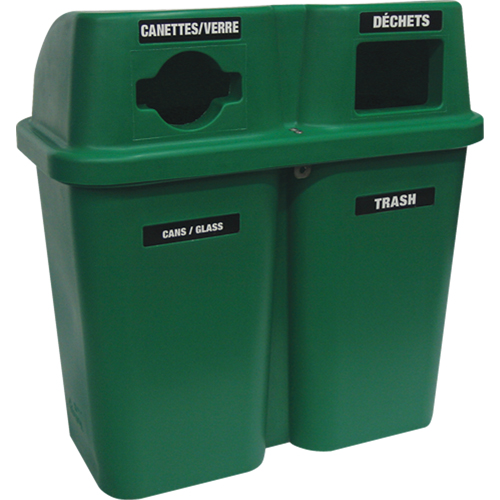 Contenants de recyclage Bullseye, Bord de rue, Plastique, 2 x 22 gal. US Toolneeds Inc.
