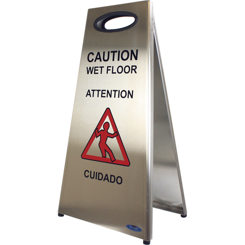 "Wet Floor" Sign, Trilingual With Pictogram Toolneeds Inc.