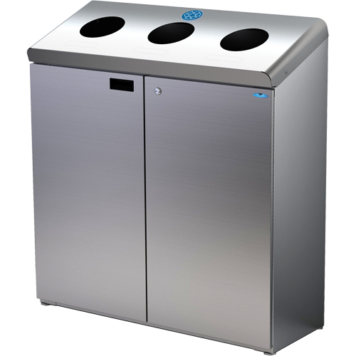 Floor Standing Recycling Station, Bulk, Stainless Steel, 42 gal. Toolneeds Inc.