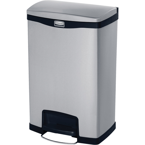 Contenant &agrave; d&eacute;chets Slim Jim , Acier inoxydable, Capacit&eacute; 13 gal. US Toolneeds Inc.