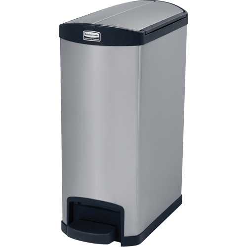 Slim Jim&reg; Waste Container, Stainless Steel, 13 US gal. Capacity Toolneeds Inc.