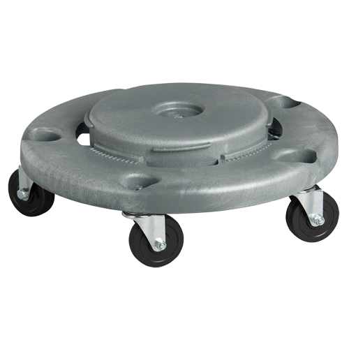 Waste Container Dolly, Polyethylene, Grey, Fits: 24" Dia. Toolneeds Inc.